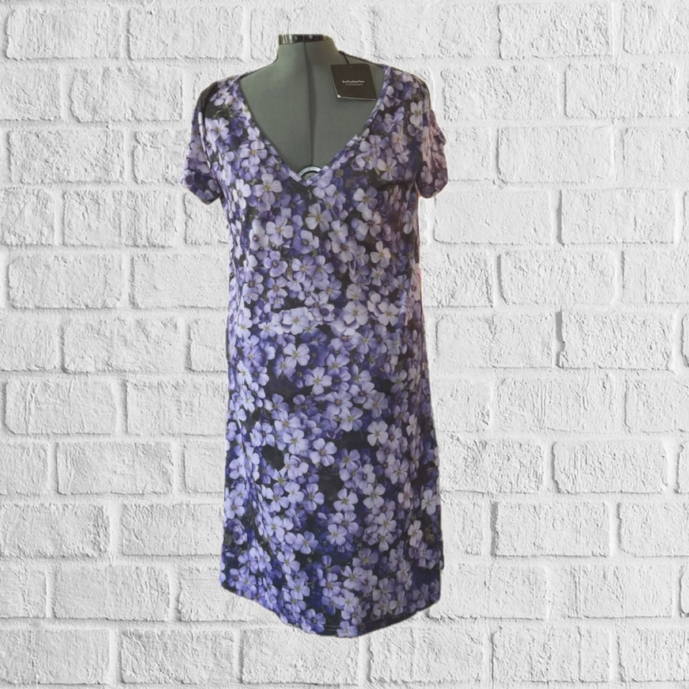 JustFashionNow Purple Floral Dress Size XL. NWT